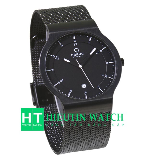 Đồng hồ đeo tay nam Obaku V133XBBMB - Dây vỏ hợp kim tĩnh điện màu đen