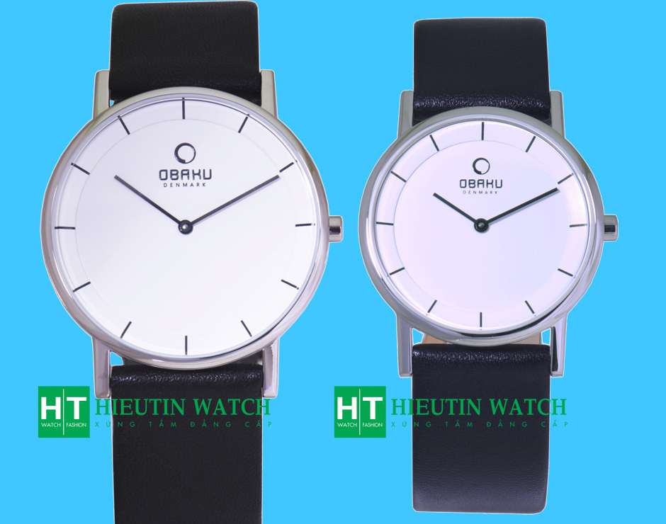 Đồng hồ đeo tay nam Obaku V143GCIRB - Vỏ trắng dây da đen