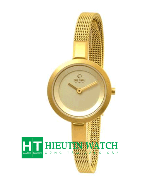 Đồng hồ đeo tay nữ Obaku V135LGIRW - Đồng hồ mặt tròn mầu vàng