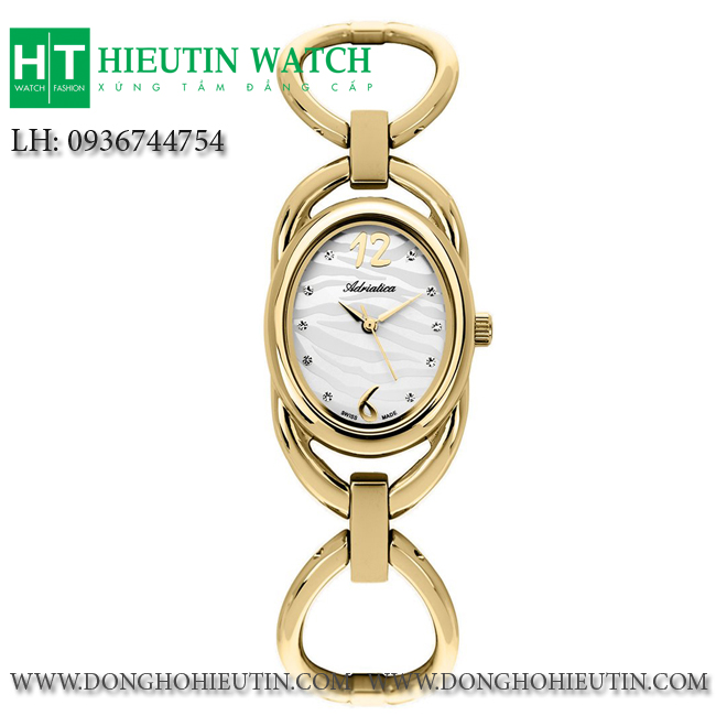 Đồng hồ nữ Adriatica - A3638.1173Q - Lắc kê vàng