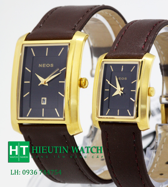 Đồng hồ NEOS N-30856L - Đồng hồ đôi vàng đen