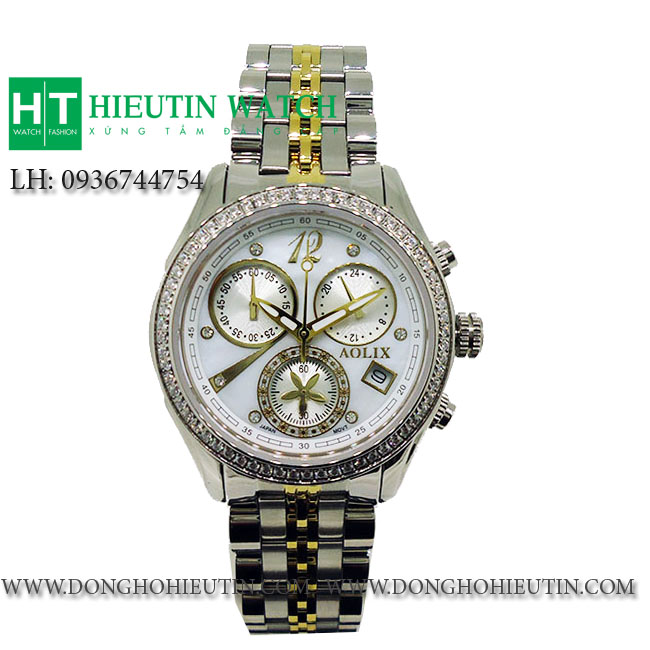 Đồng hồ nữ cao cấp Aolix AL70466L-BM01D phối vàng