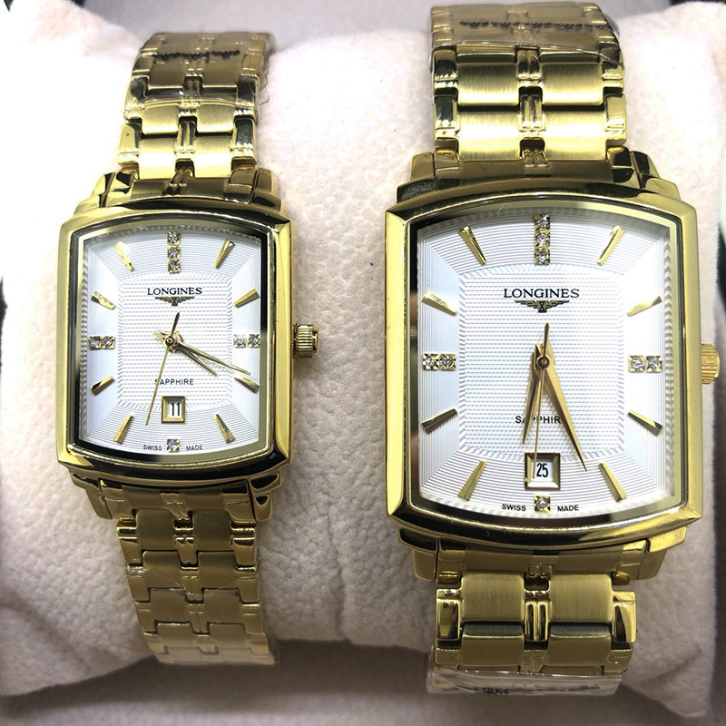 Đồng hồ Longines L803 - Cặp đôi dây kim loại mạ vàng